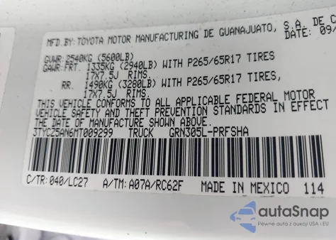2021 Toyota Tacoma Trd Sport from USA, damaged, VIN 3TYCZ5AN6MT009299